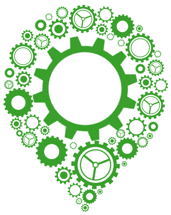 Gears spinning in Affboost Media shaped container